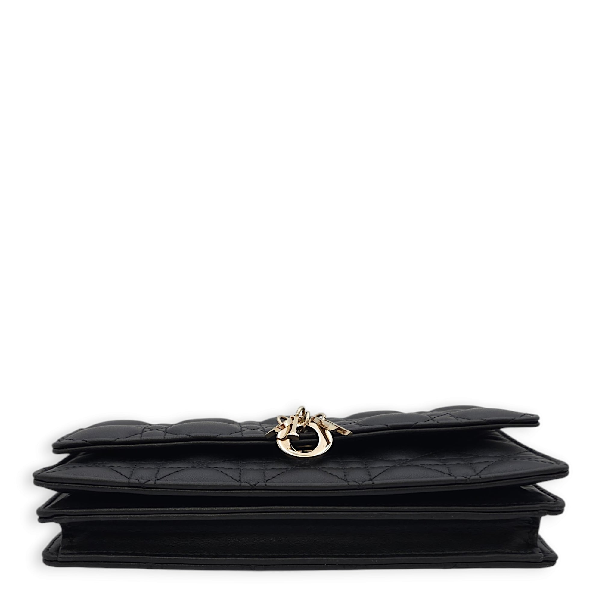 My Dior Mini Black Crossbody Bag in Cannage Print Lambskin, Gold hardware