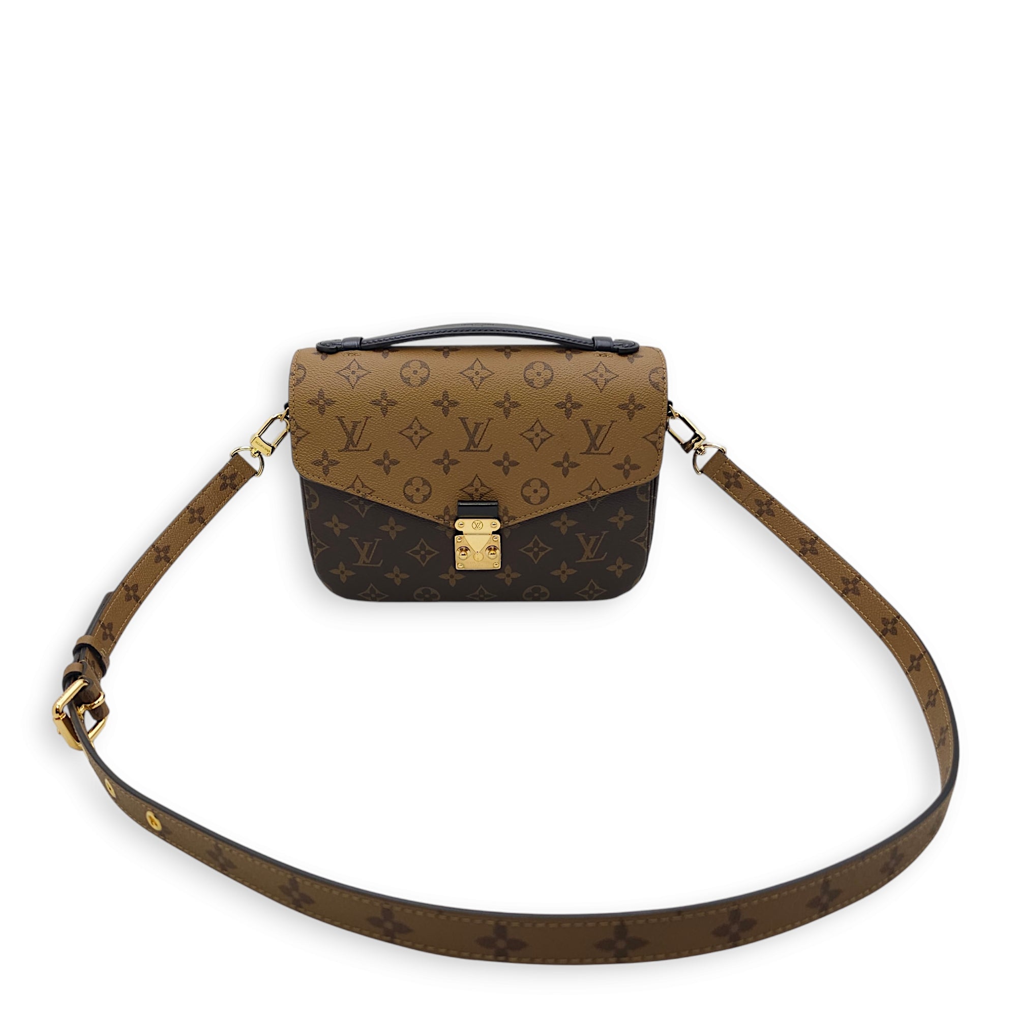 Pochette Métis Others Brown Crossbody Bag in Canvas, Gold hardware