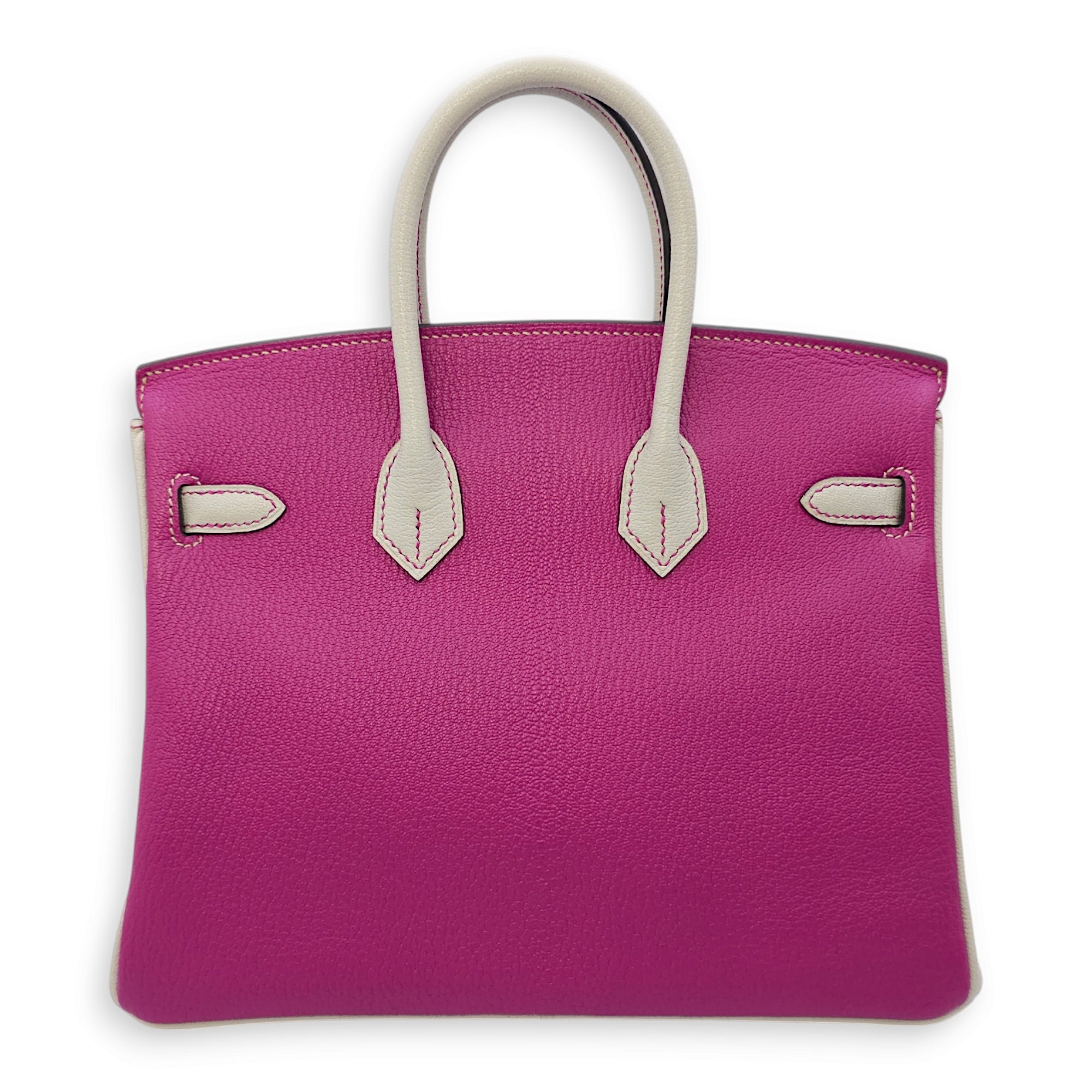 Birkin 25 Purple in Chevre Mysore, Brushed Gold hardware