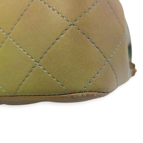 Rectangle with Top Handle Mini Green Crossbody Bag in Lambskin, Gold hardware