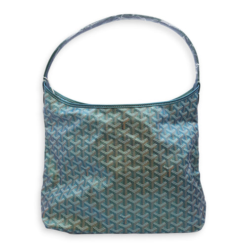 Boheme Hobo PM Green Shoulder Bag in Goyardine Canvas, Silver hardware