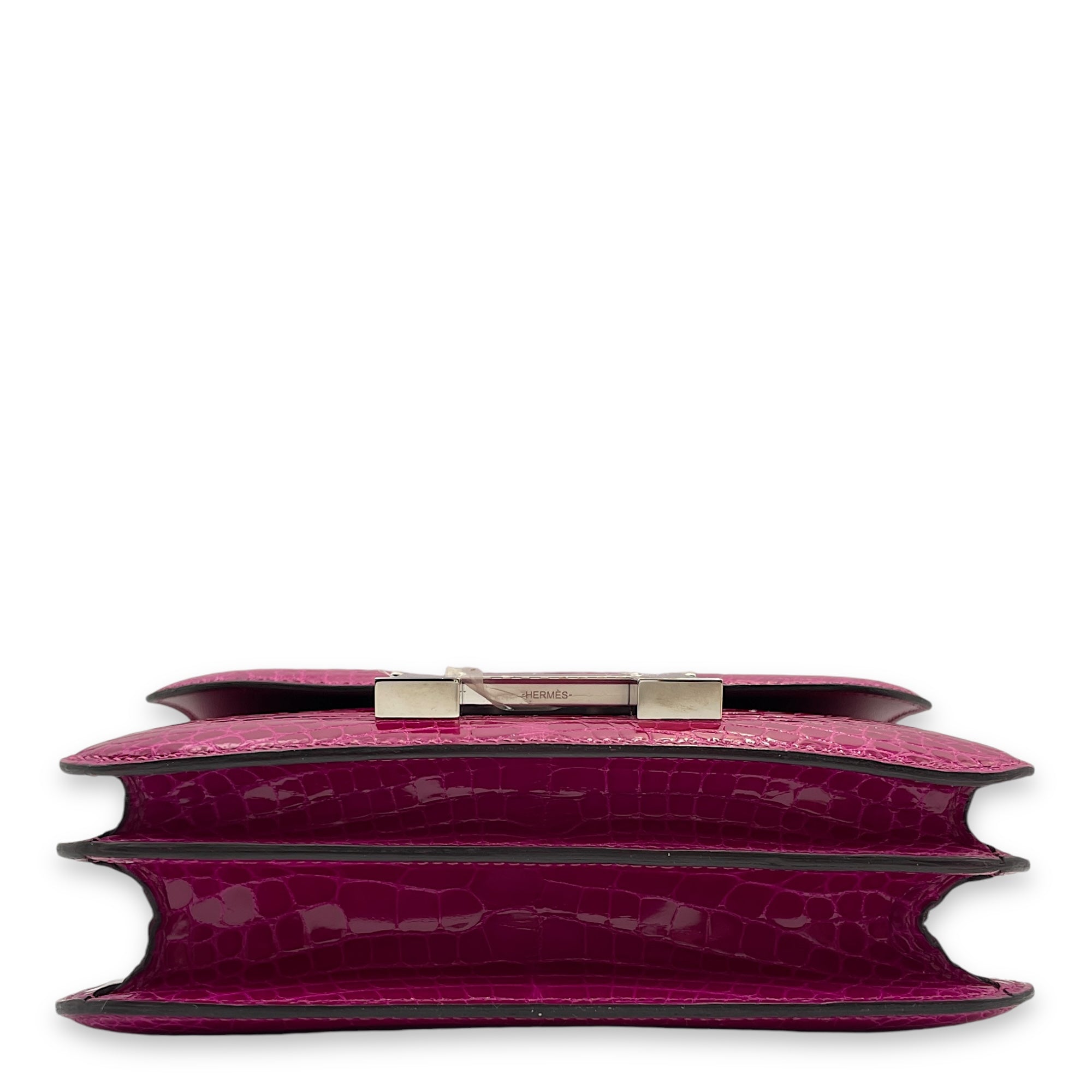 Constance 18 Rose Pourpre in Shiny Alligator Palladium hardware C107865 5