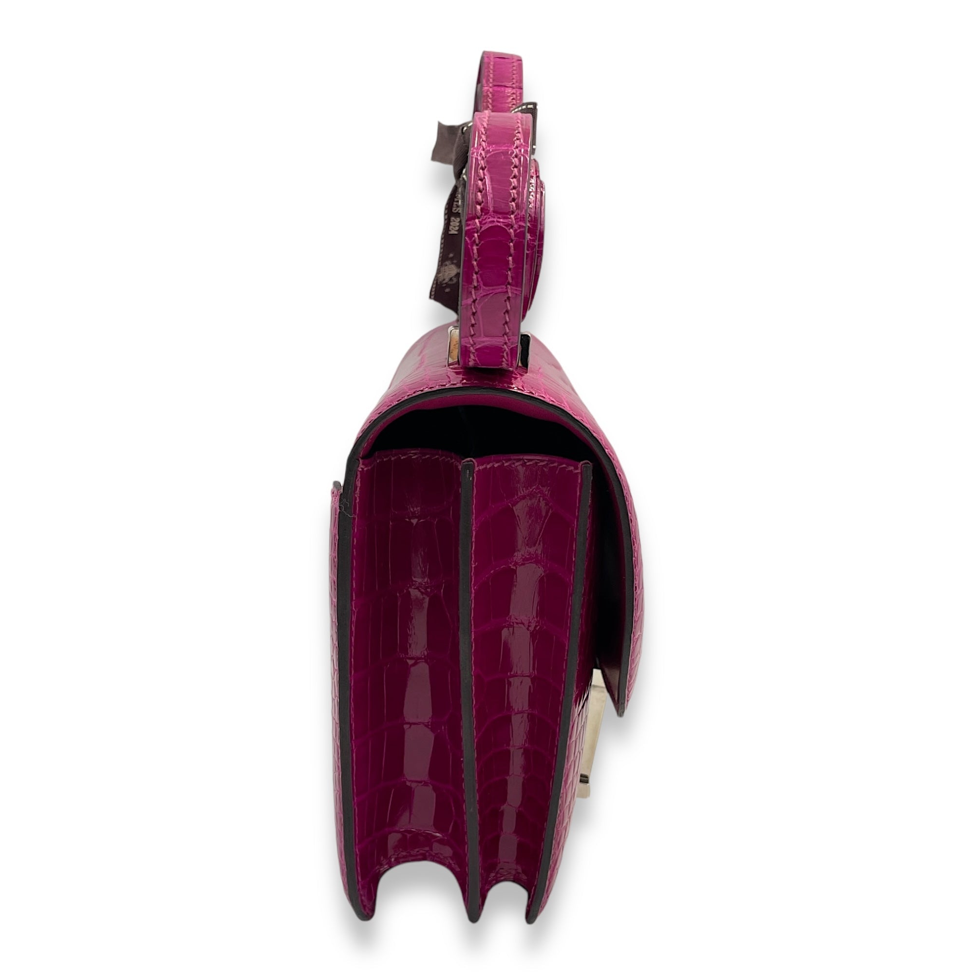 Constance 18 Rose Pourpre in Shiny Alligator Palladium hardware C107865 3
