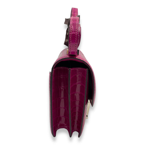 Constance 18 Rose Pourpre in Shiny Alligator Palladium hardware C107865 3