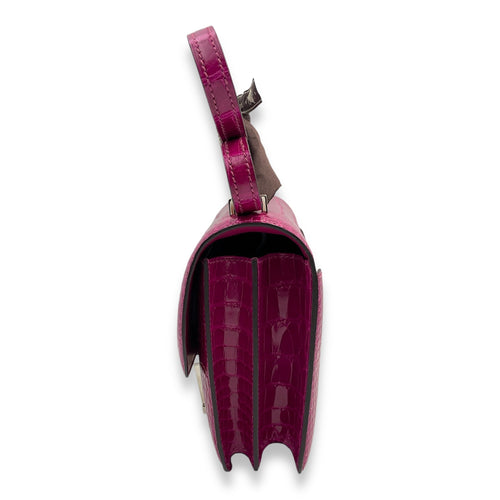 Constance 18 Rose Pourpre in Shiny Alligator Palladium hardware C107865 4