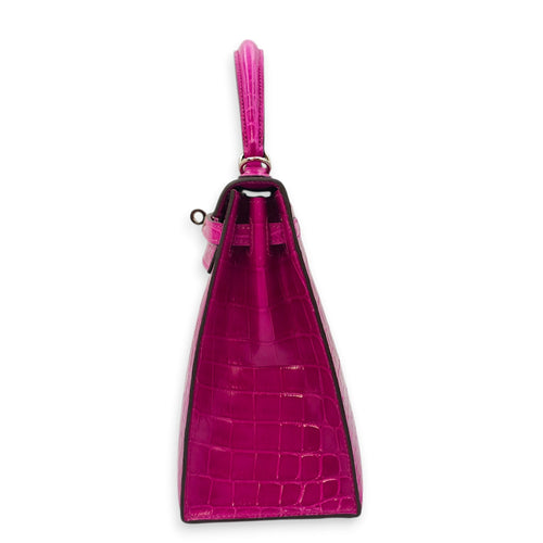 Sellier Kelly 25 Pourpre in Shiny Niloticus Palladium hardware