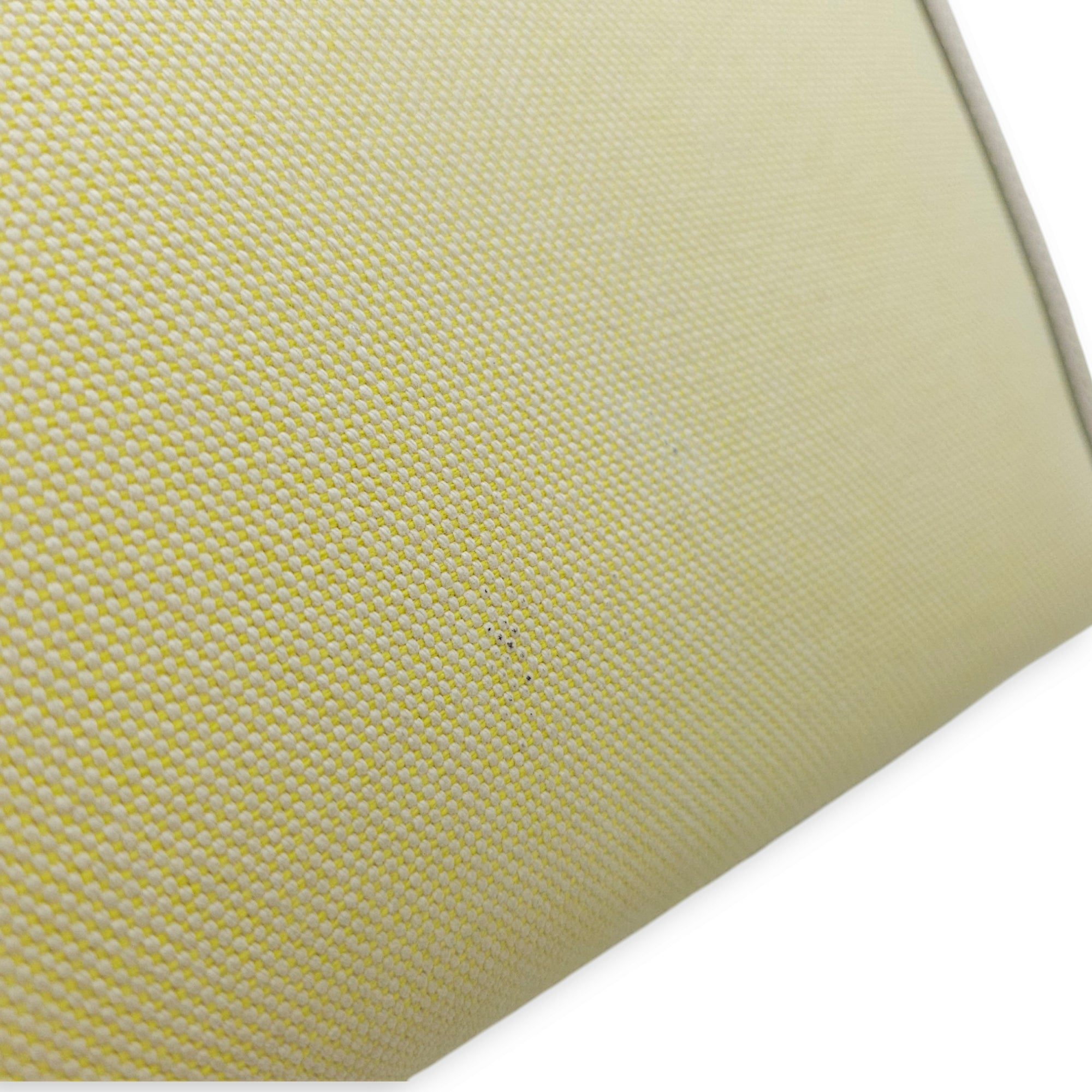 Sellier Kelly 28 Nata/Jaune/Citron-Ecru in Swift/Toile, Palladium hardware