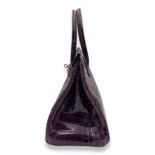 Birkin 30 Purple in Shiny Niloticus Gold hardware CL2412-8143 4