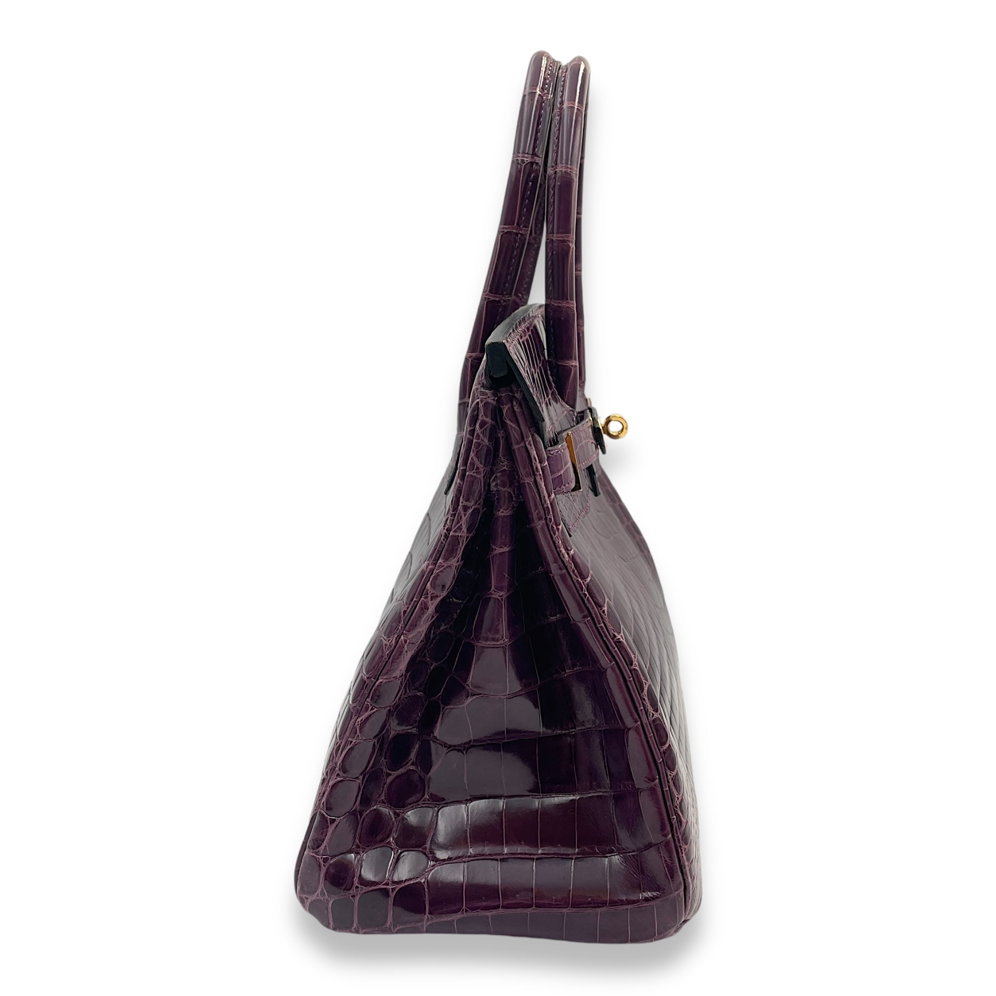 Birkin 30 Purple in Shiny Niloticus Gold hardware CL2412-8143 3
