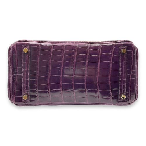 Birkin 30 Purple in Shiny Niloticus Gold hardware CL2412-8143 5
