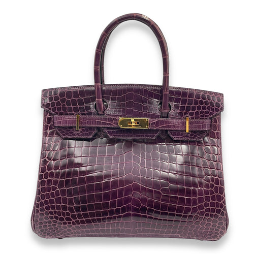 Birkin 30 Purple in Shiny Niloticus Gold hardware CL2412-8143 1