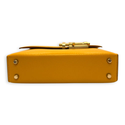 Verrou Mini Jaune Ambre in Chevre Mysore, Palladium hardware