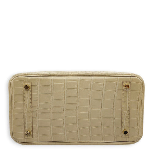 Birkin 30 Beton in Matte Alligator, Gold hardware