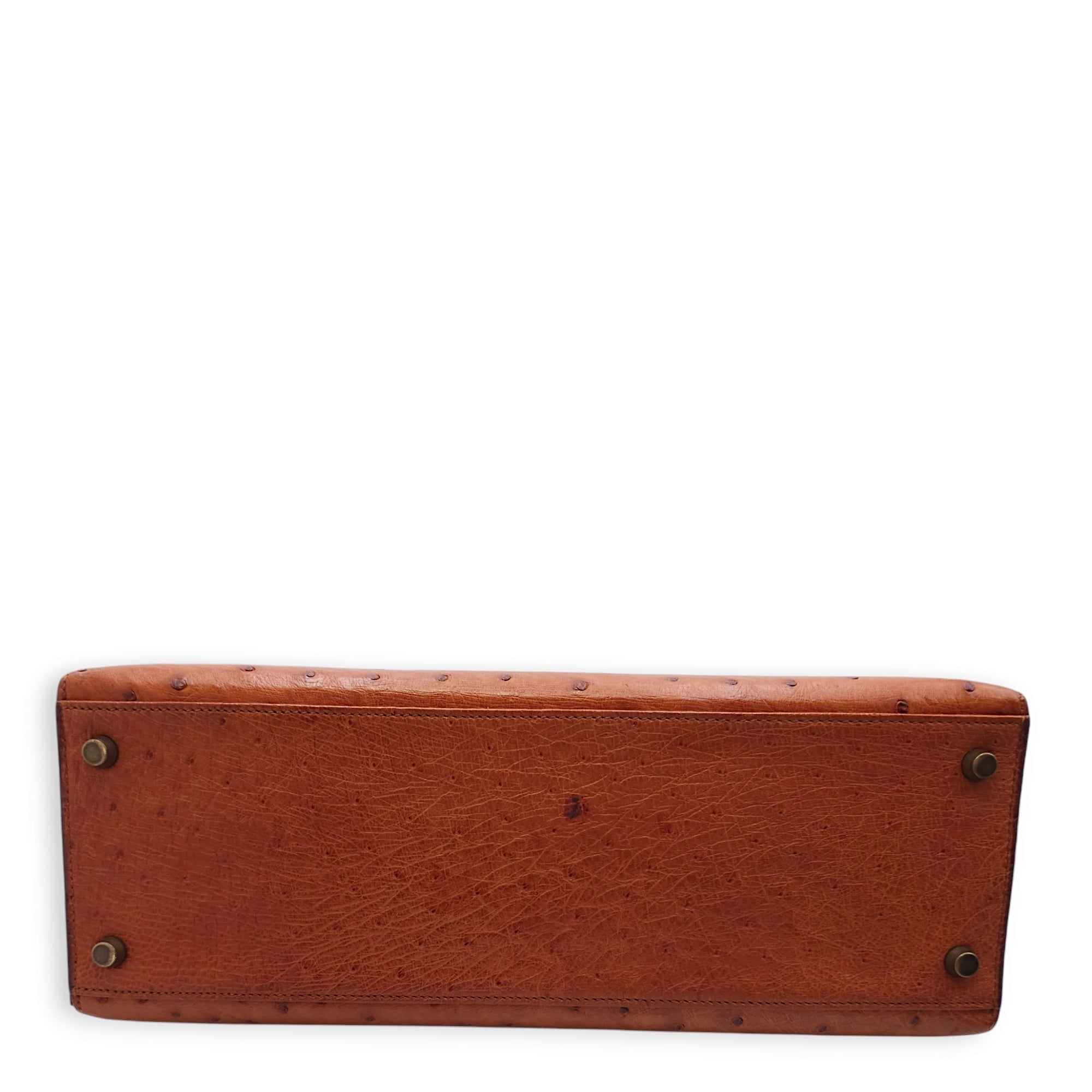 Sellier Kelly 32 Cognac in Ostrich Gold hardware