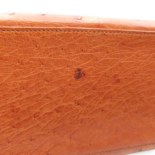 Sellier Kelly 32 Cognac in Ostrich Gold hardware