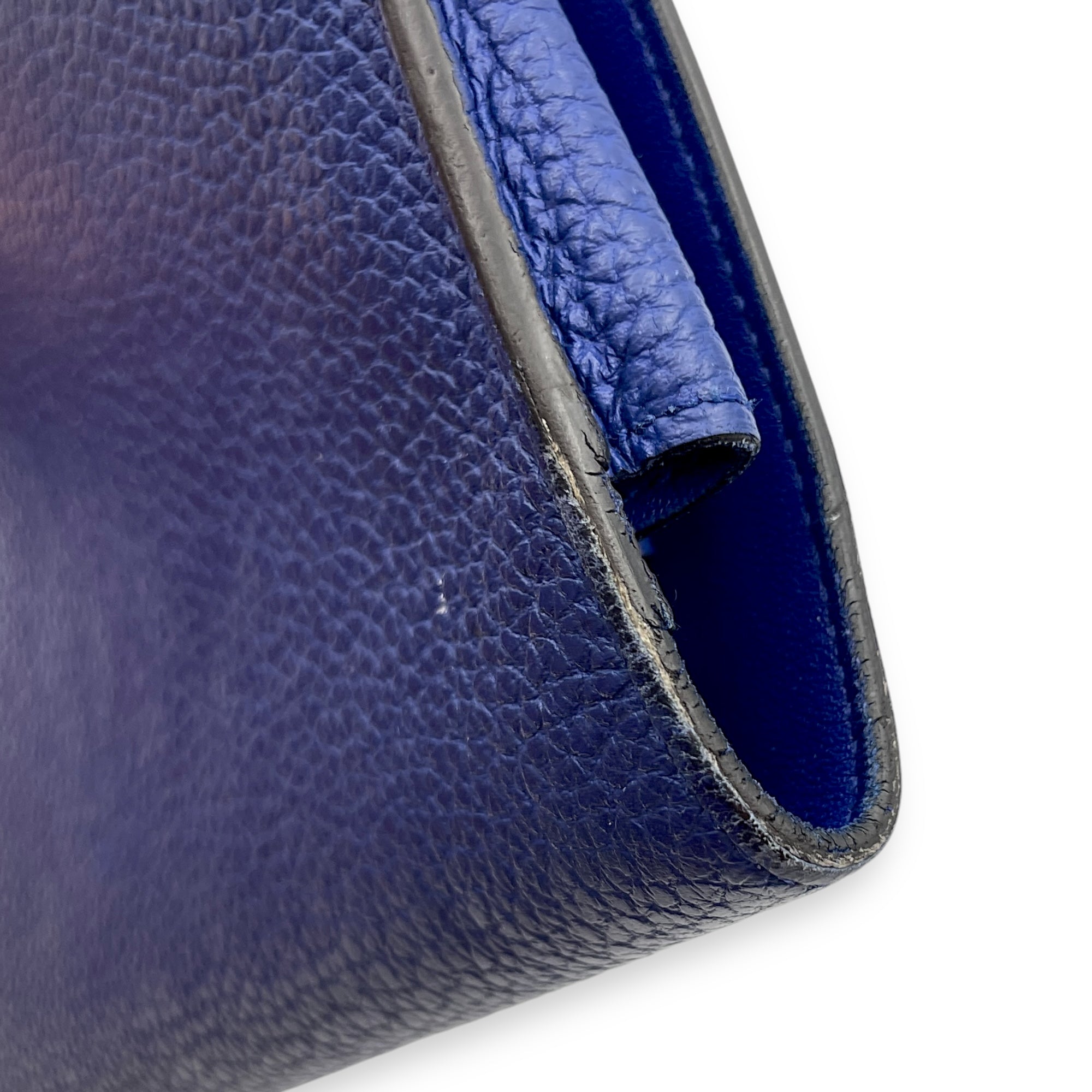 Dogon Duo Blue Electric  Wallet in Togo Palladium hardware