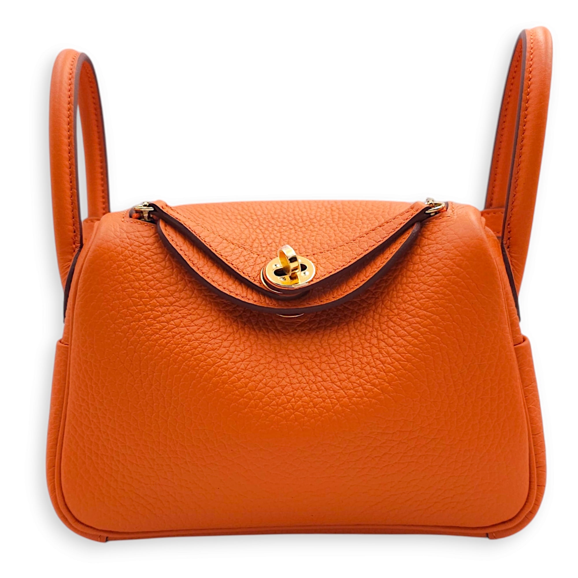 Lindy Mini Orange in Clemence, Gold hardware