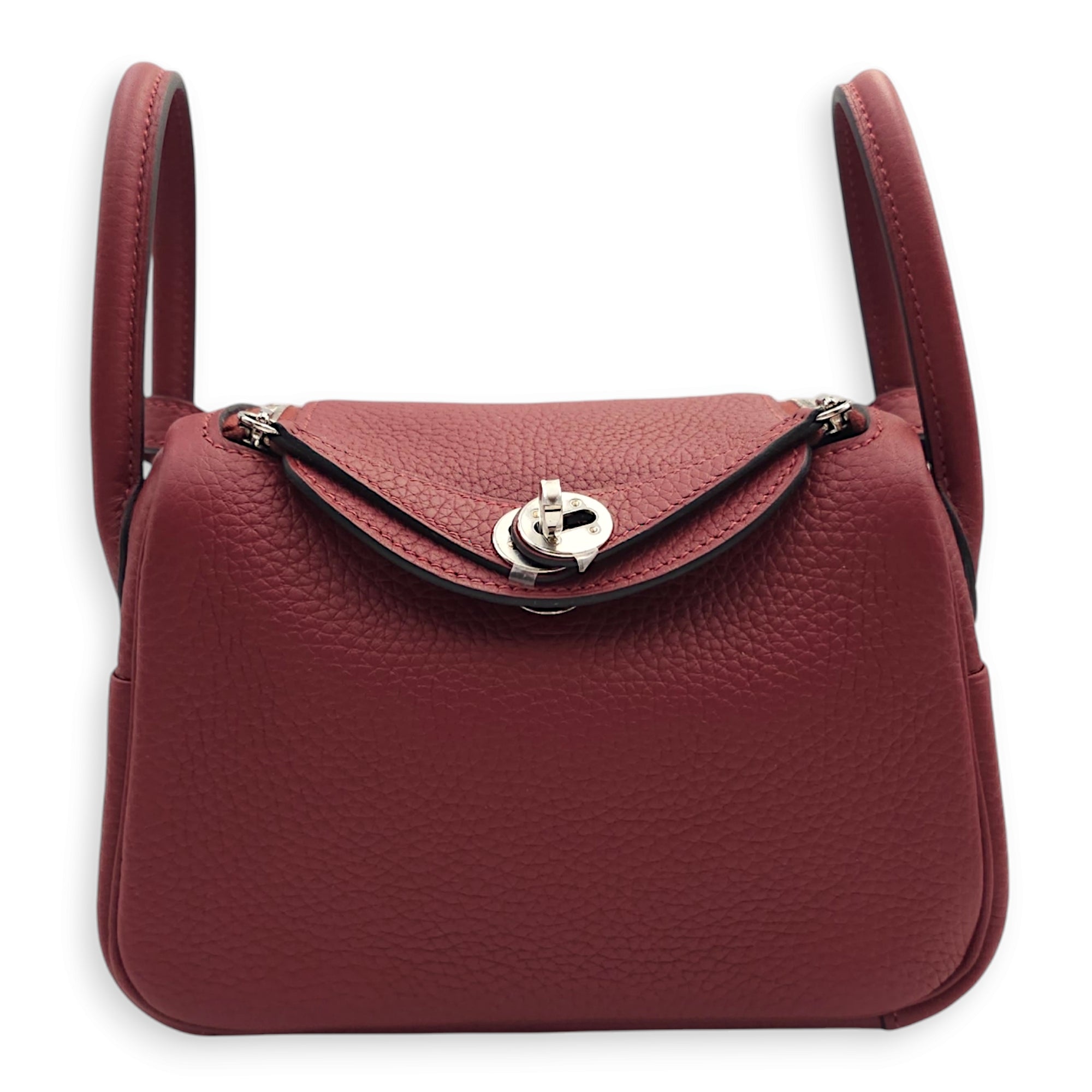 Lindy II Mini Rouge H in Clemence, Palladium hardware