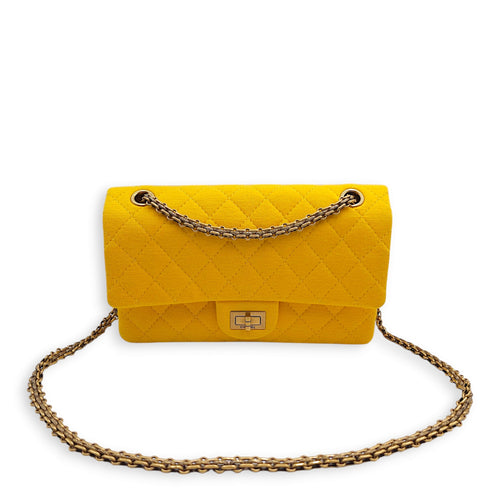 Reissue 225 24.5x15x8cm Yellow Shoulder Bag in Jersey, Gold hardware