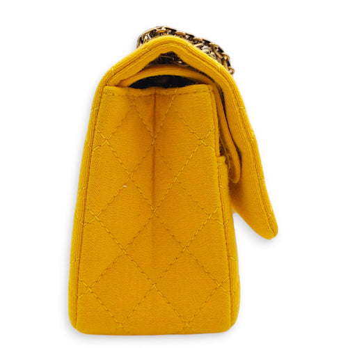 Reissue 225 24.5x15x8cm Yellow Shoulder Bag in Jersey, Gold hardware