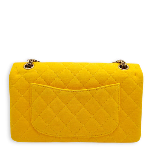 Reissue 225 24.5x15x8cm Yellow Shoulder Bag in Jersey, Gold hardware