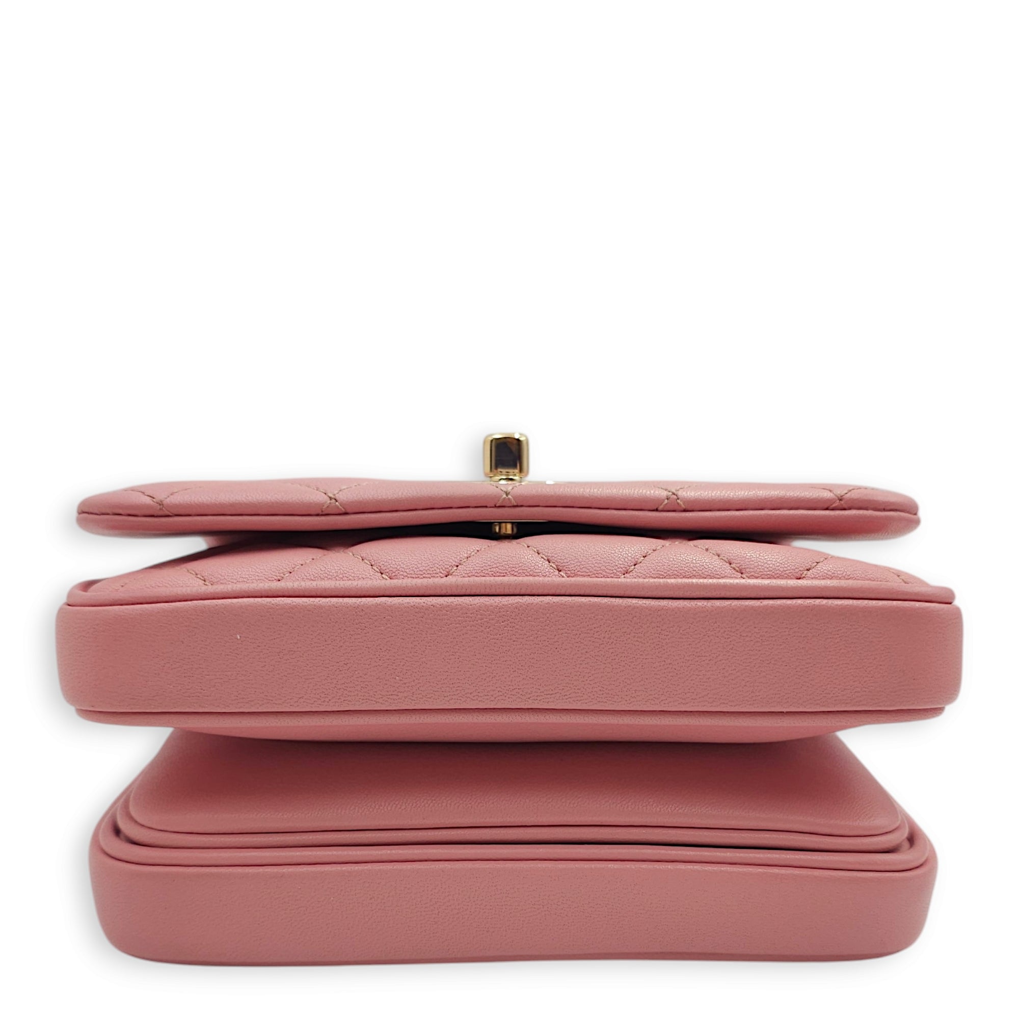 Seasonal Quilted Top Handle 16x13x4.5cm Pink Crossbody Bag in Lambskin Gold hardware CL2411-7738 6