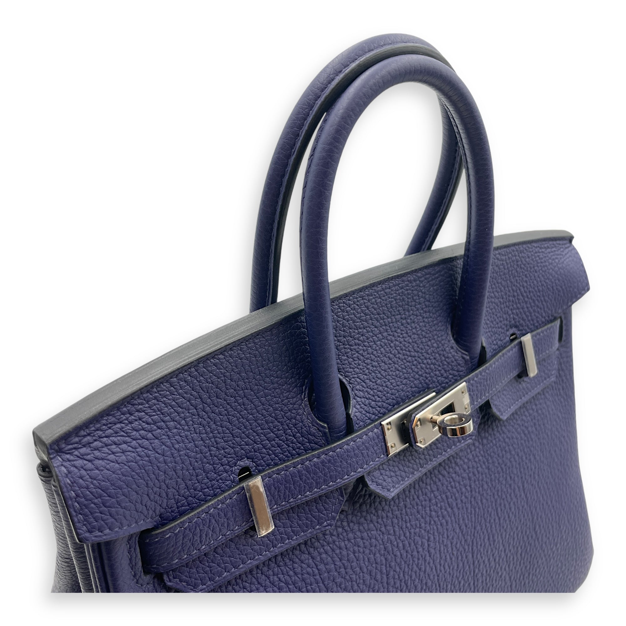 Birkin 25 Blue in Togo, Palladium hardware