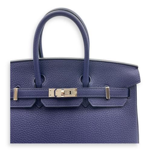 Birkin 25 Blue in Togo, Palladium hardware