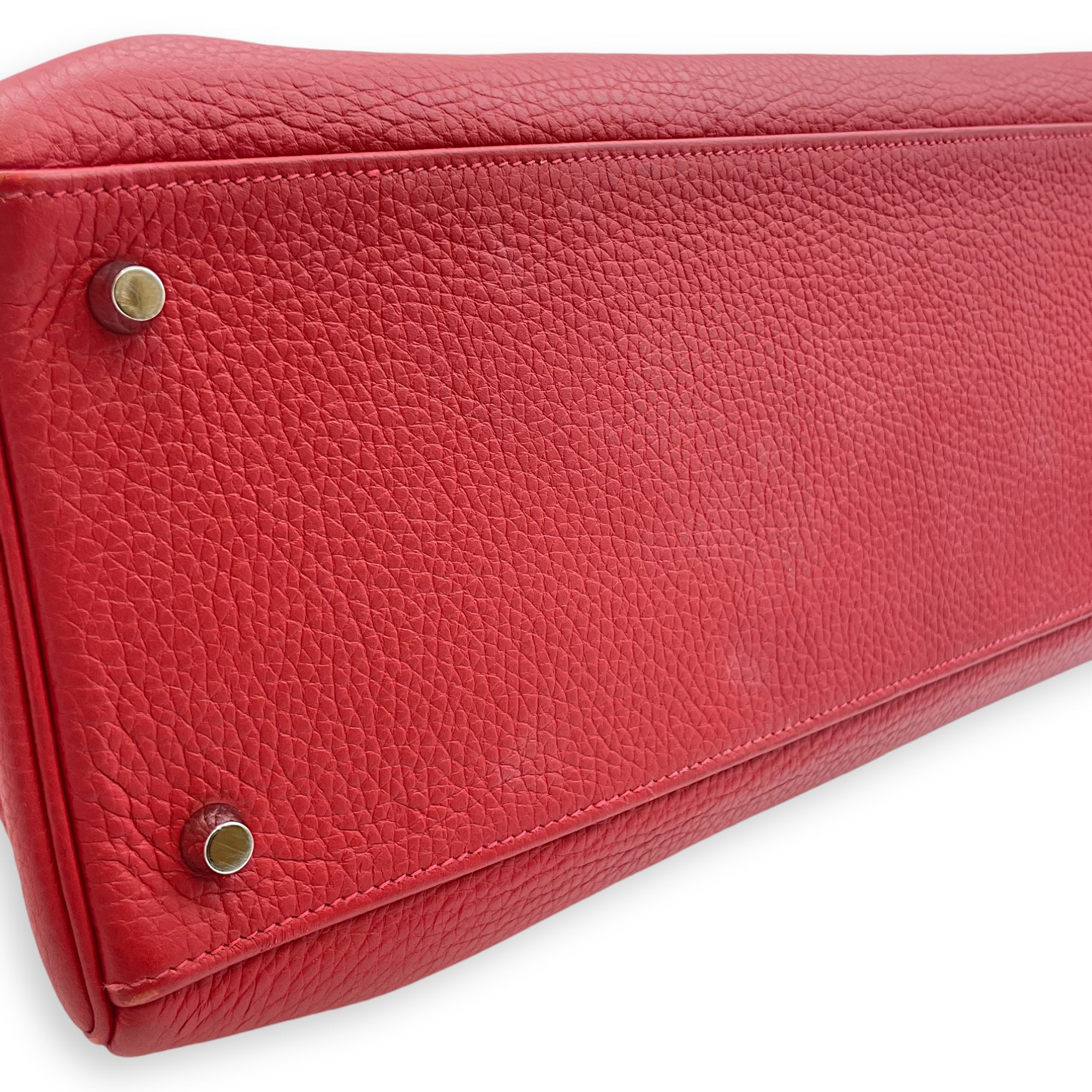 Kelly Amazone 40 Rouge Casaque in Clemence Palladium hardware