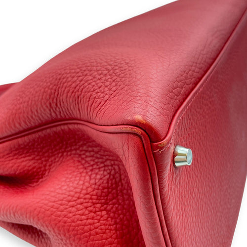 Kelly Amazone 40 Rouge Casaque in Clemence Palladium hardware