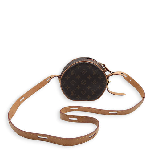 Boite Chapeau Souple PM Brown Crossbody Bag in Canvas, Gold hardware