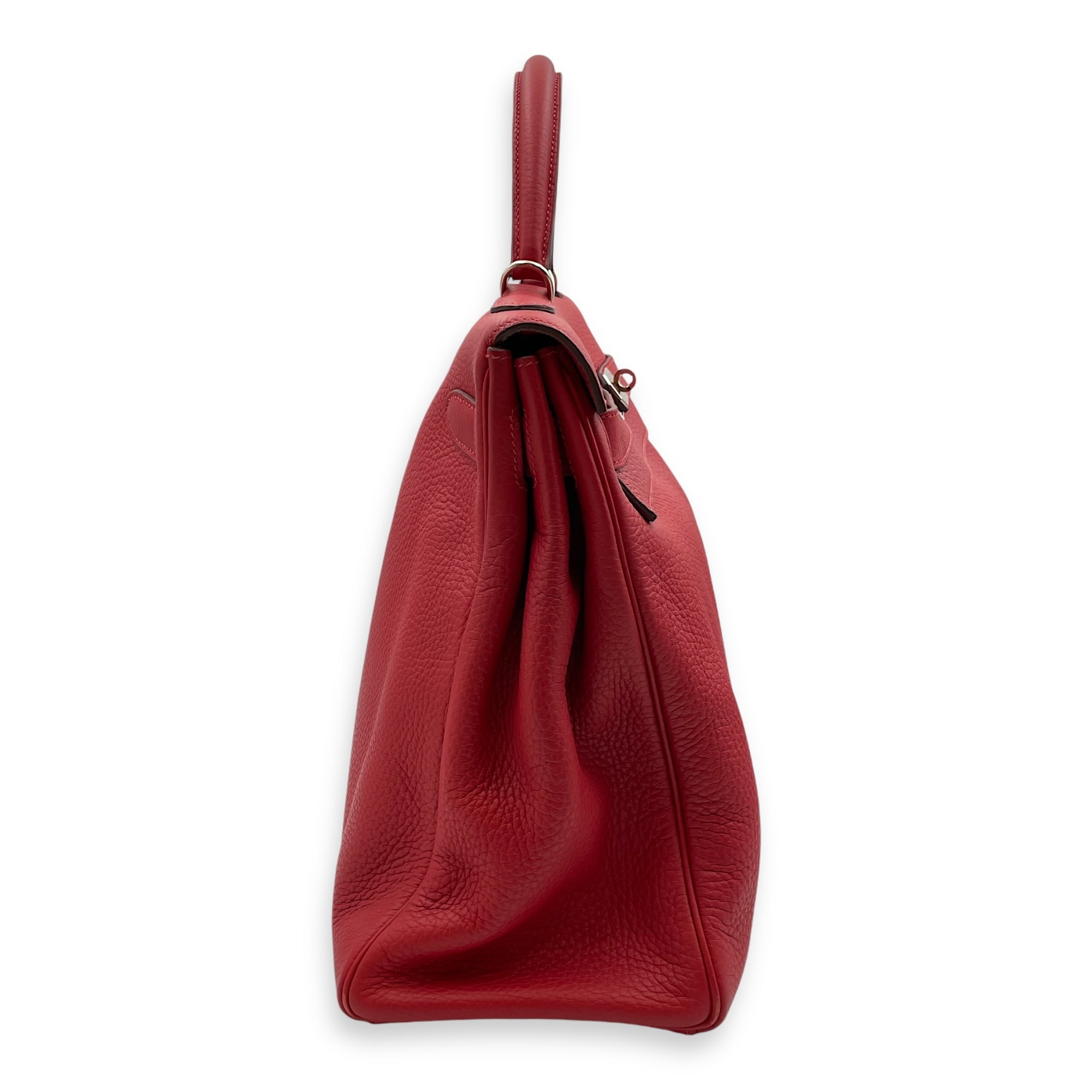 Kelly Amazone 40 Rouge Casaque in Clemence Palladium hardware