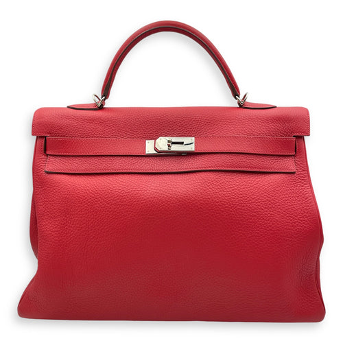 Kelly Amazone 40 Rouge Casaque in Clemence Palladium hardware