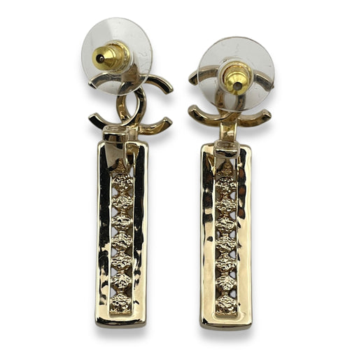 23B CC with Dangling Crystal Bar Earrings 1.5x4cm Costume Jewellery in Gold CL2501-8904 2