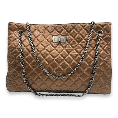 Reissue Shopping Tote 36x25x9cm Brown Shoulder Bag in Distressed Leather Ruthenium-finish Brass hardware CL2412-8725 7