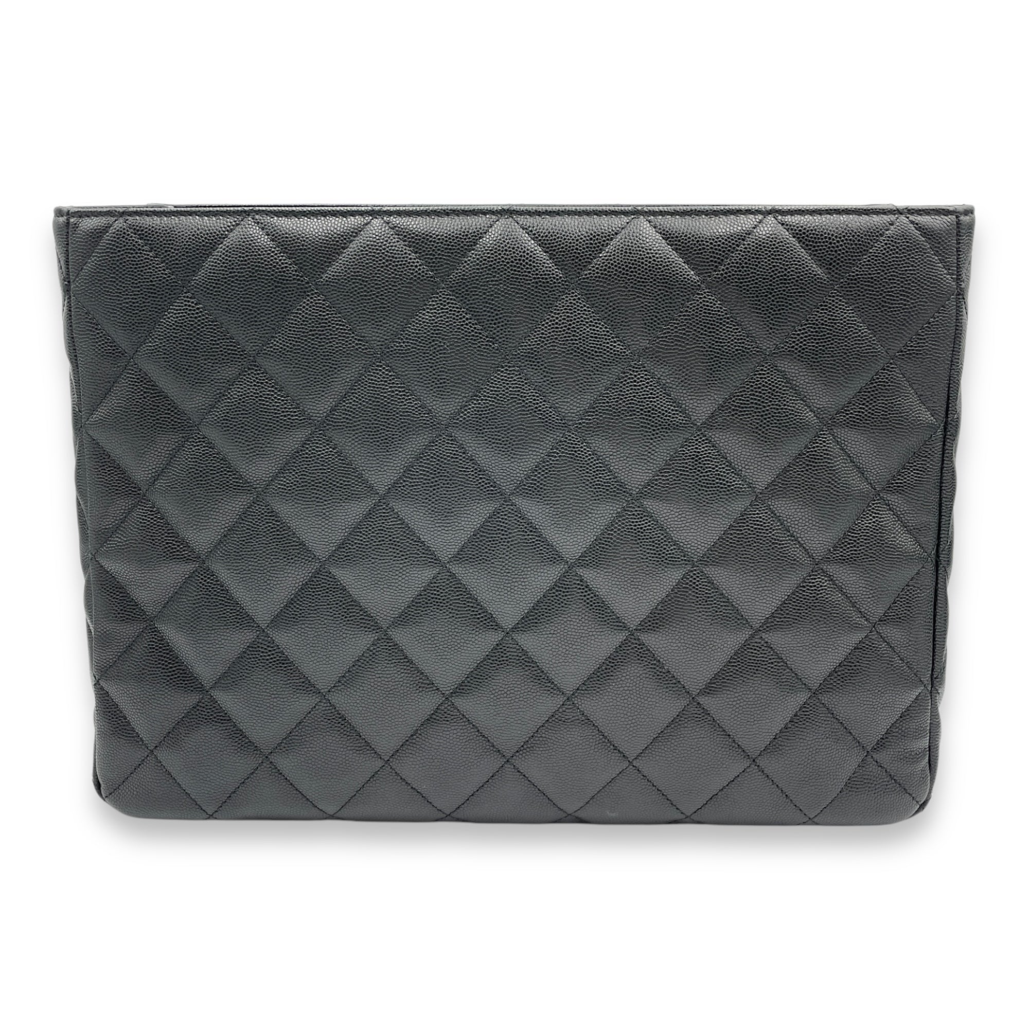 Quilted Seasonal Shopping Tote 33x24x14cm Black Shoulder Bag in Caviar Leather, Gold hardware