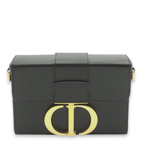 30 Montaigne Box Black Crossbody Bag in Calfskin Gold hardware C105941 1