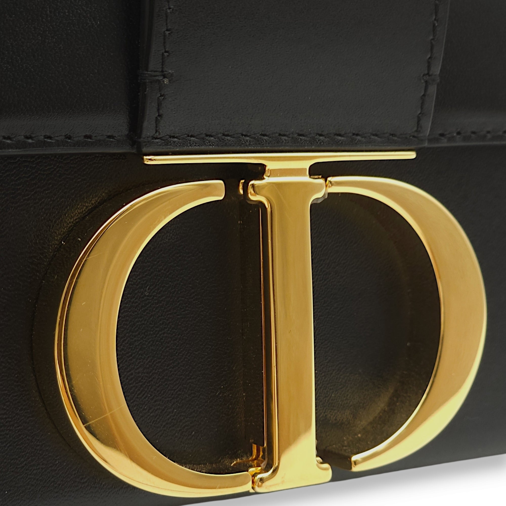 30 Montaigne Box Black Crossbody Bag in Calfskin Gold hardware C105941 5