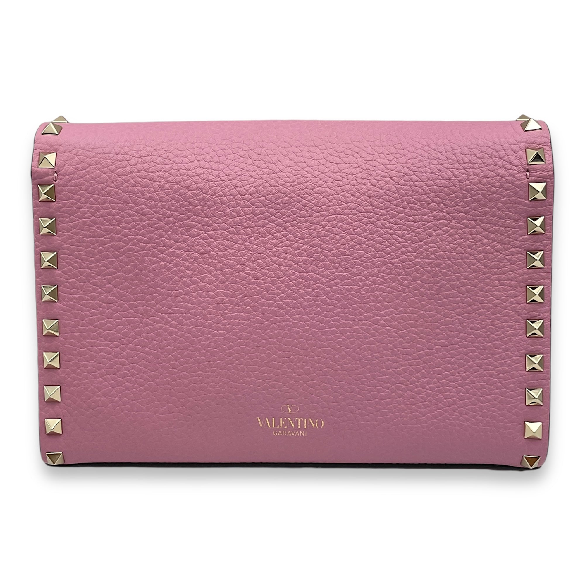 Flip Lock 23x16x4.5cm Pink Crossbody Bag in Calfskin, Gold hardware