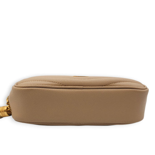 Mini Lou Camera Bag 18x11x5cm Beige Crossbody Bag in Calfskin, Gold hardware