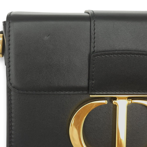 30 Montaigne Box Black Crossbody Bag in Calfskin Gold hardware C105941 13