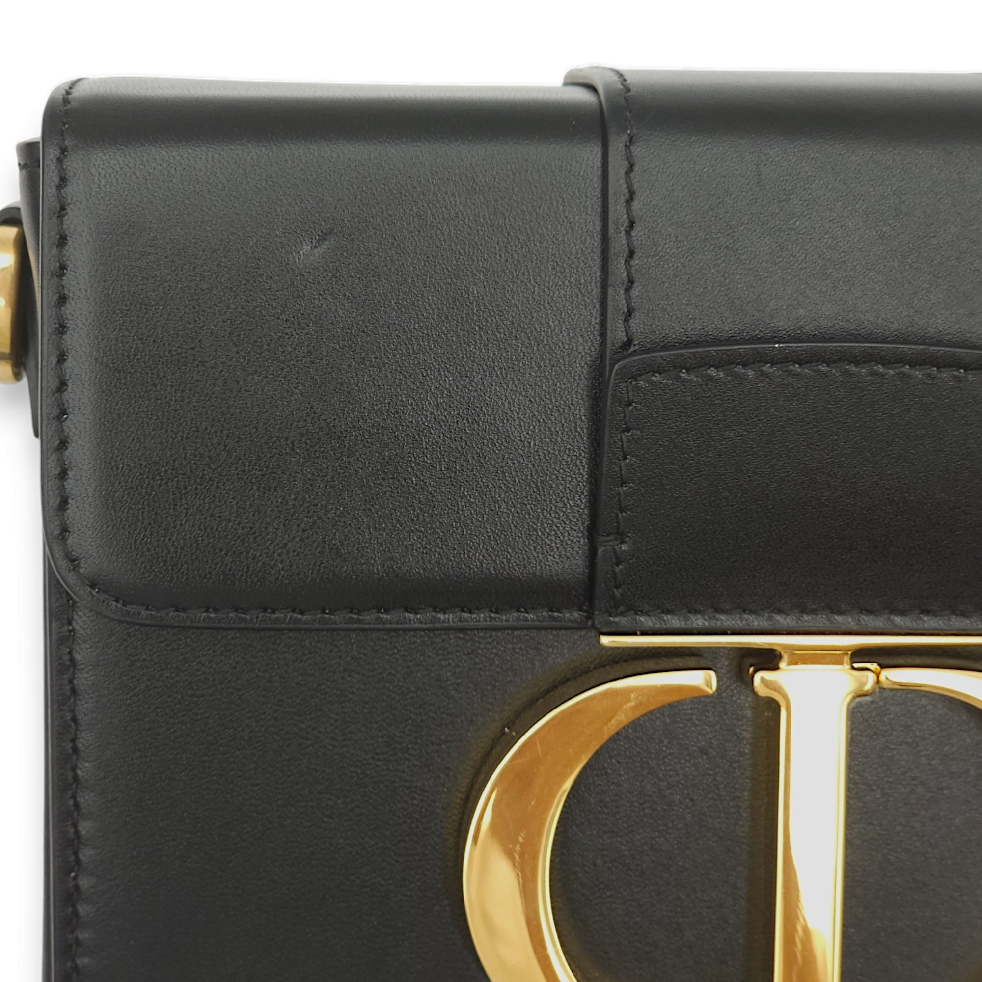 30 Montaigne Box Black Crossbody Bag in Calfskin Gold hardware C105941 13