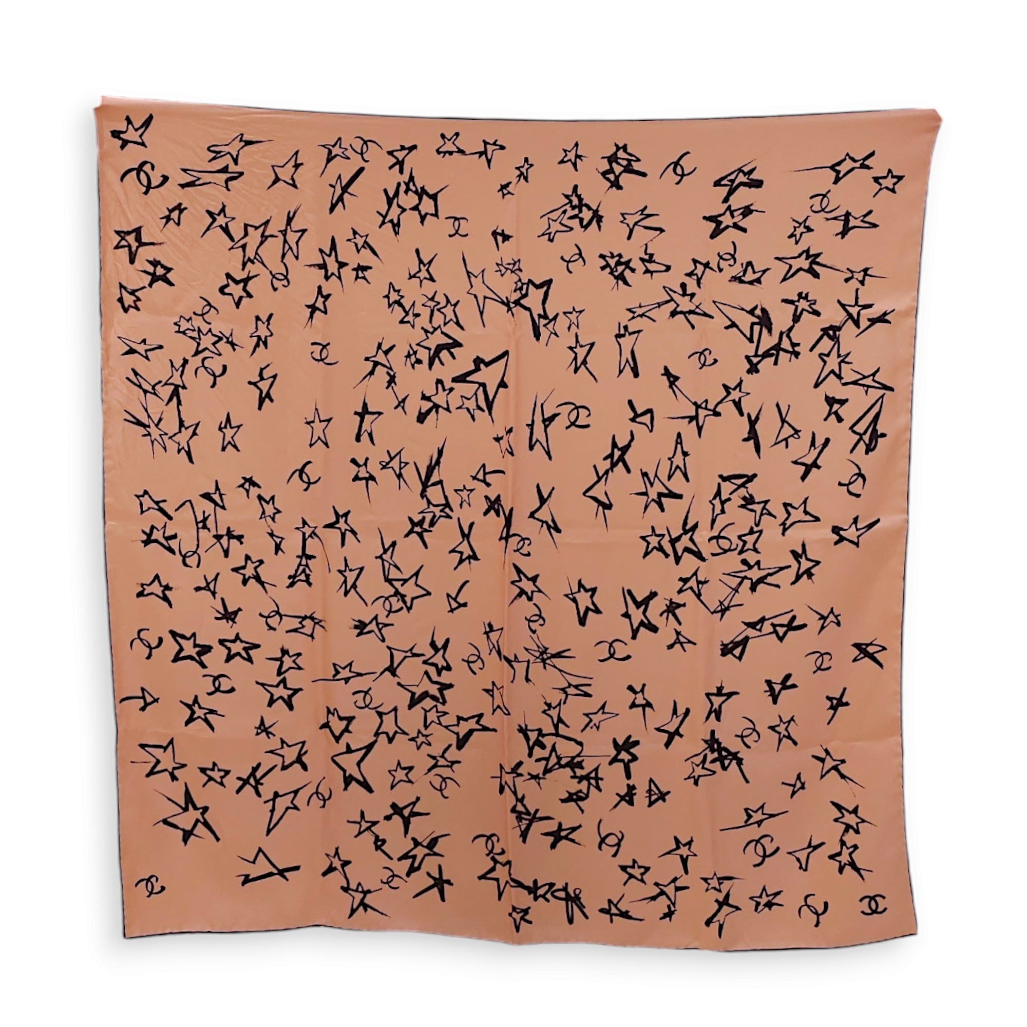 22C CC & Star 90x90cm Pink Scarf in Silk