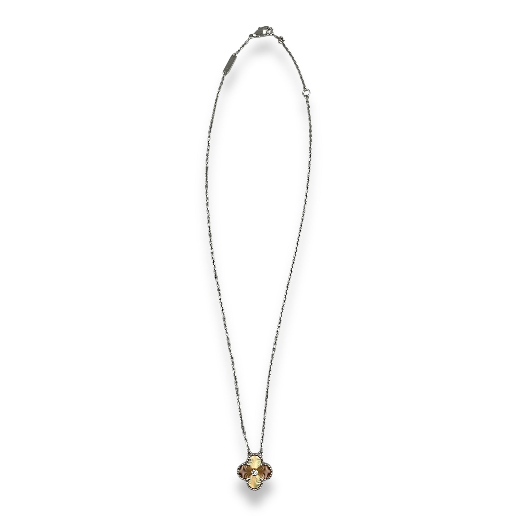 Holiday 2024 Necklace in White Gold/Guilloche RoseGold