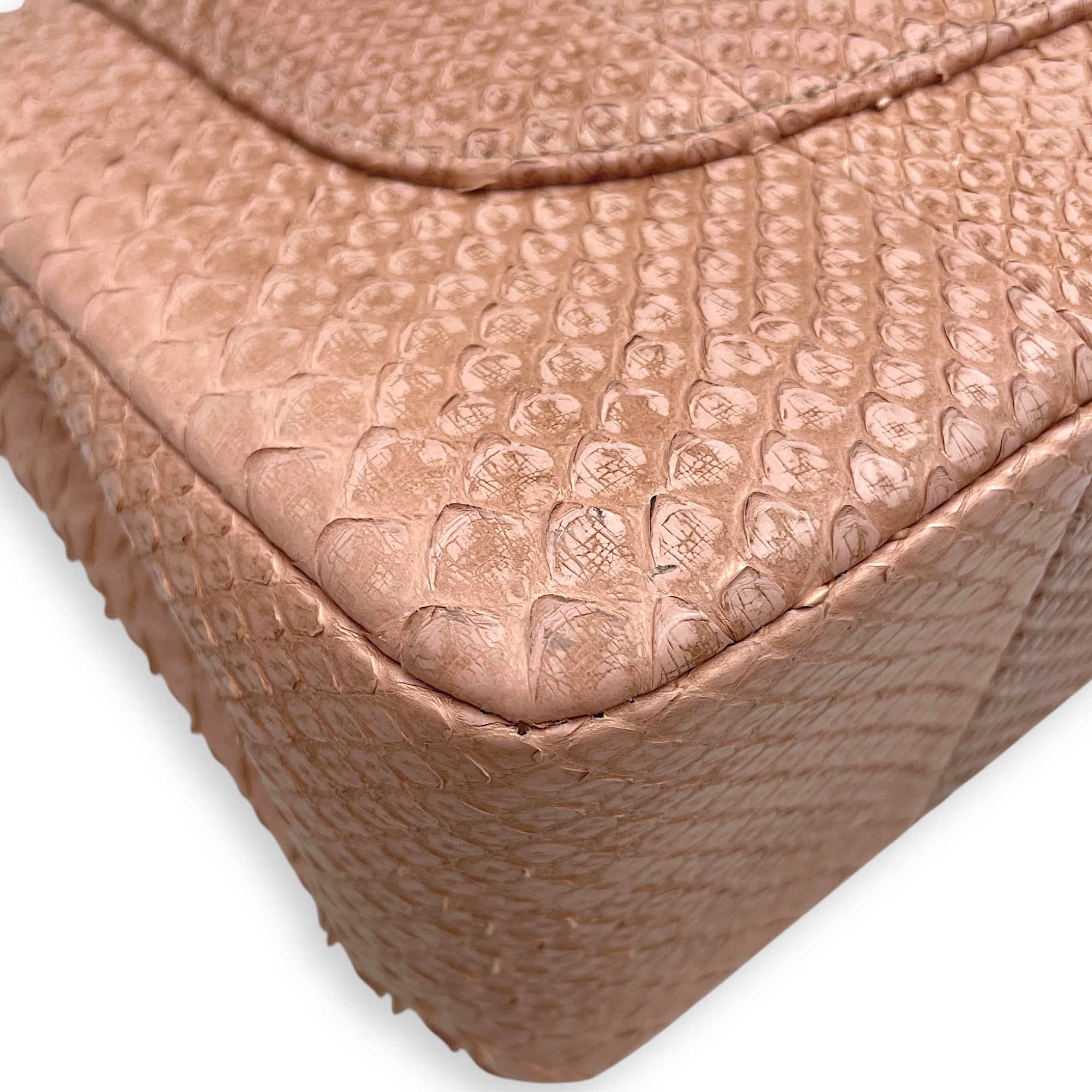 Classic Double Flap Jumbo Pink Ombre Shoulder Bag in Python Leather, Gold hardware