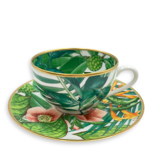 Passifolia Tea Cup & Saucer Green Tableware Gold hardware CL2411-6915 1