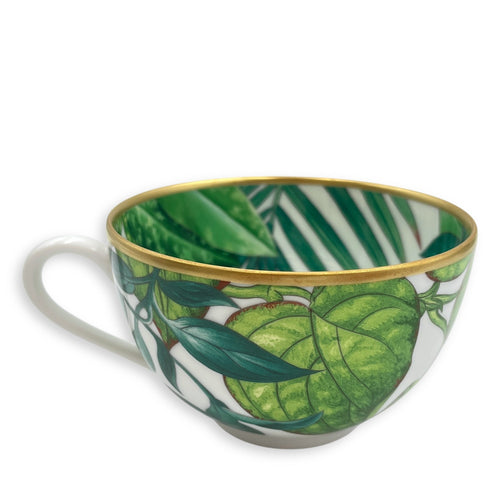 Passifolia Tea Cup & Saucer Green Tableware Gold hardware CL2411-6915 3