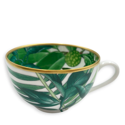 Passifolia Tea Cup & Saucer Green Tableware Gold hardware CL2411-6915 2