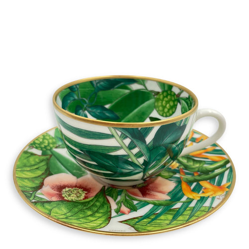 Passifolia Tea Cup and Saucer Tableware, Gold hardware