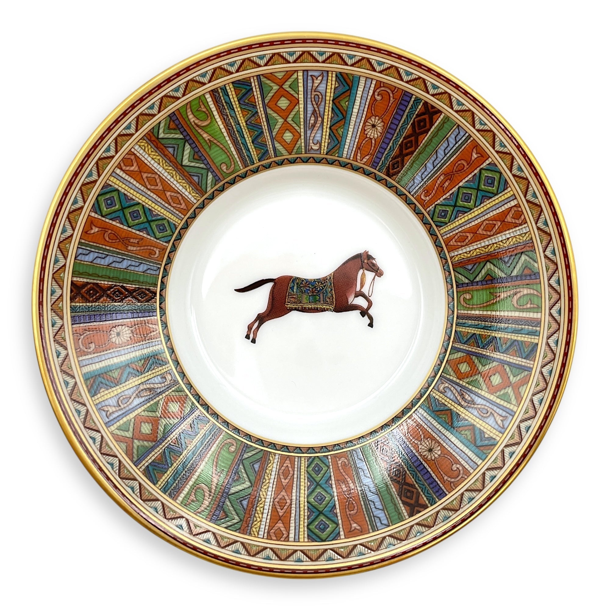Cheval d’Orient Tea Cup with Lid & Saucer,  Large Model Multi-colour Tableware Gold hardware CL2410-6495 5